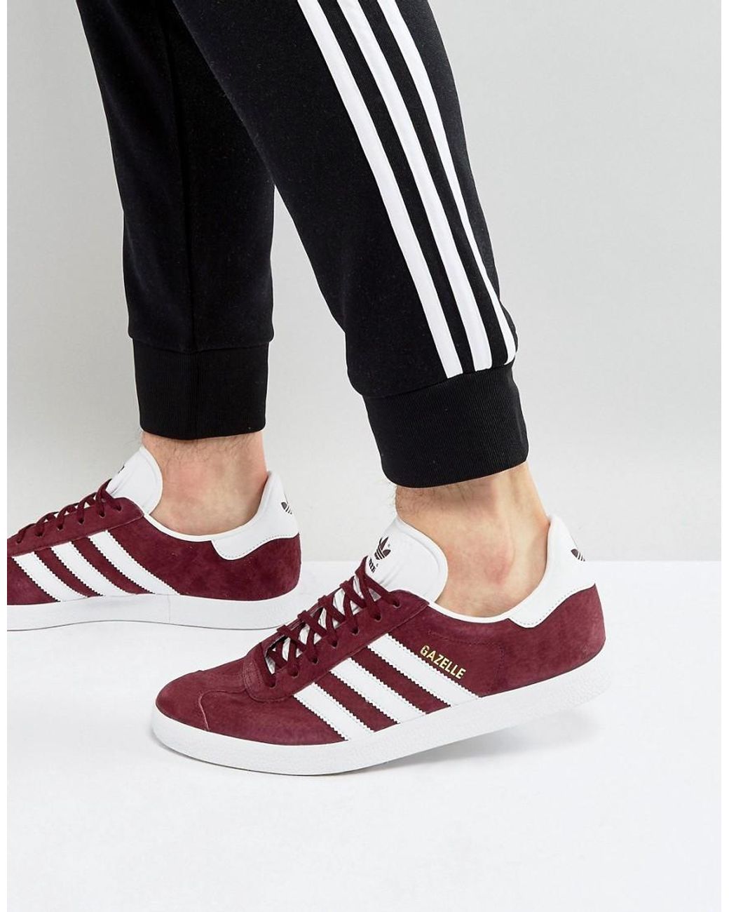 adidas burgundy gazelle suede trainers for Sale OFF 70%