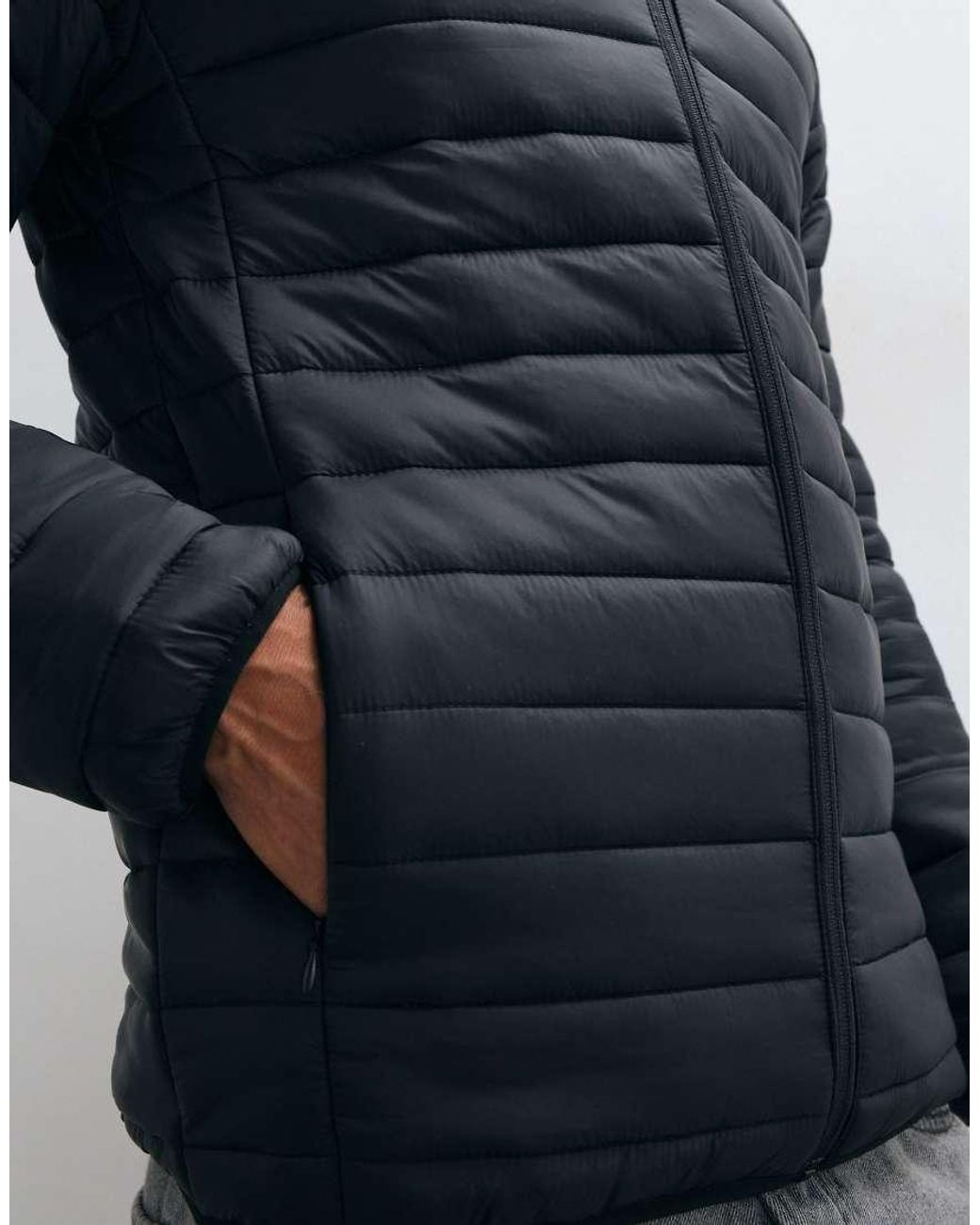 French Connection Blue Funnel Neck Lightweight Puffer Jacket for men