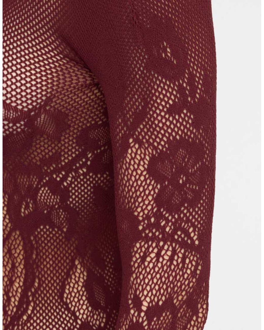 Calzedonia Red Liberty Floral Fishnet Top