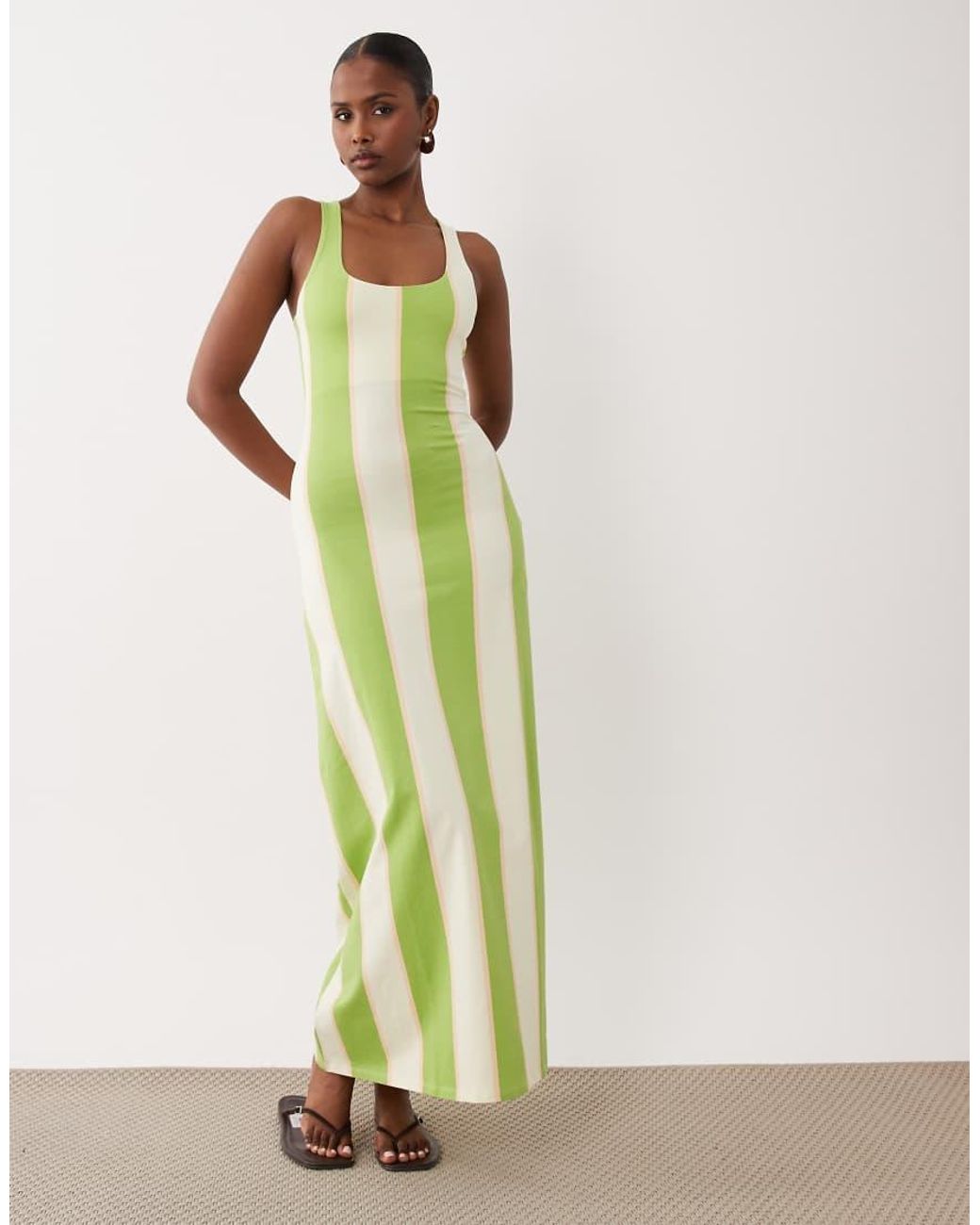 ASOS Green Scoop Neck Maxi Dress