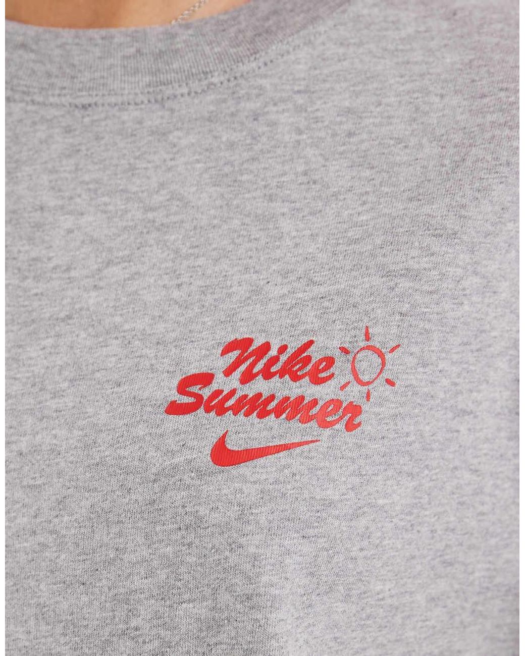 Nike Gray Oversized Boxy Graphic T-shirt