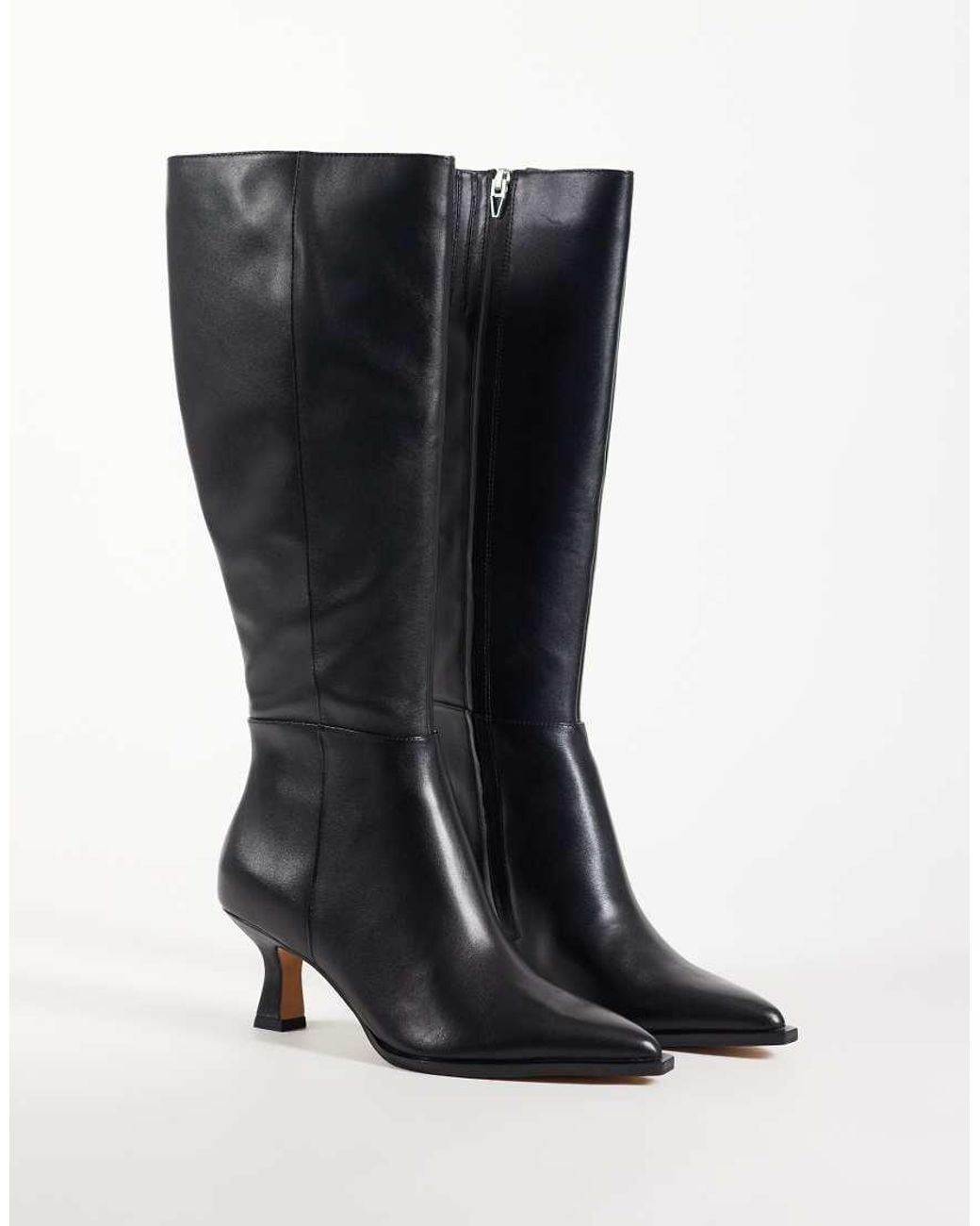 Dolce Vita Black Auggie Heeled Pointed Toe Knee Boots