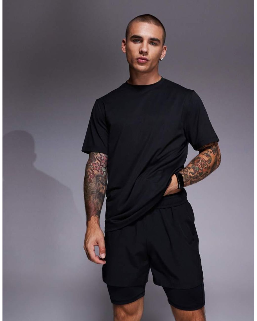 4505 Black Icon Quick Dry Mesh Training T-shirt for men