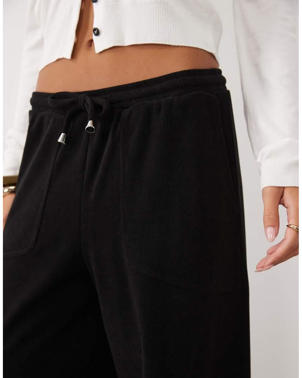 ASOS White Soft Cord Wide Leg Pant