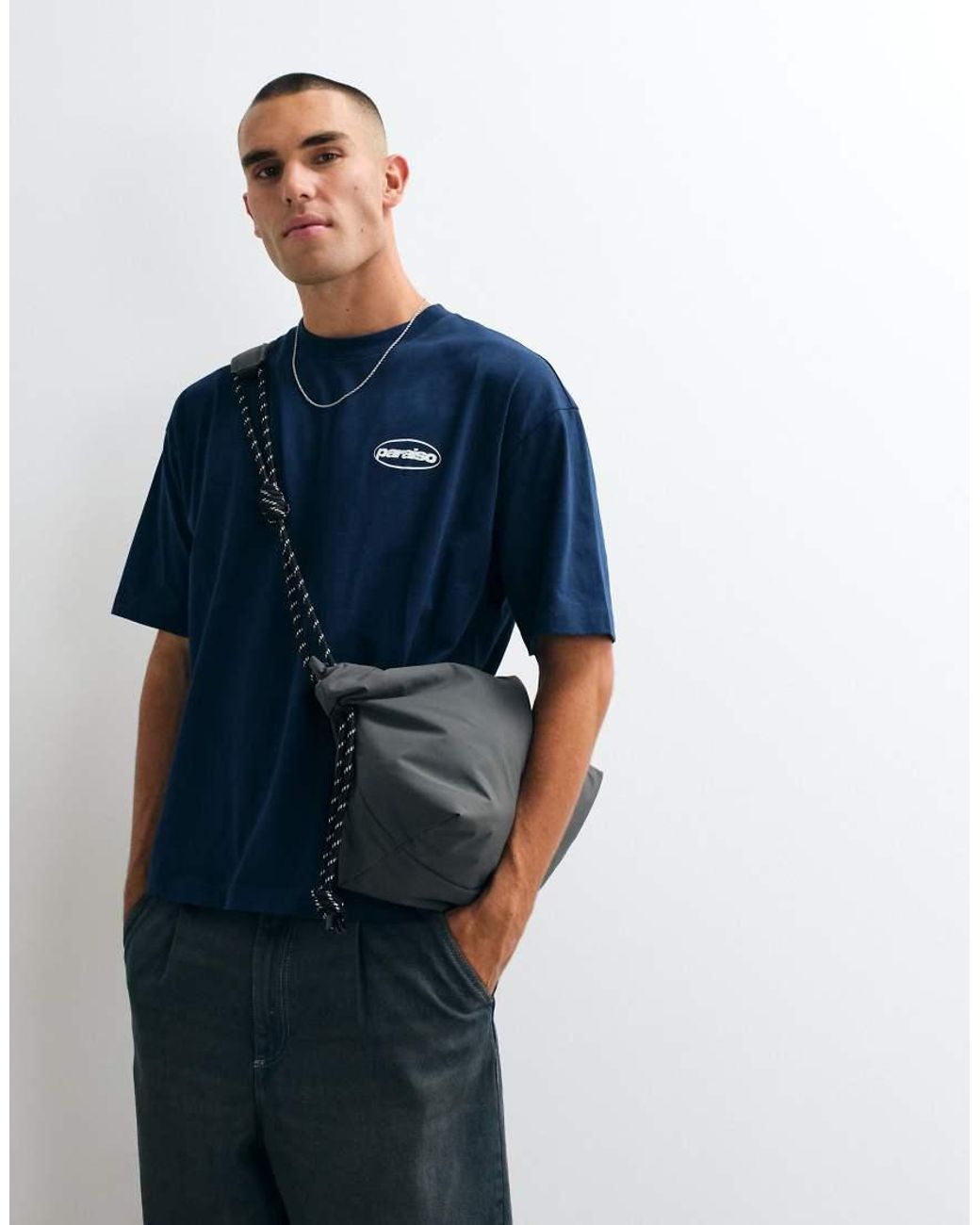 ASOS Blue Oversized T-shirt With Paraiso Bubble Graphic for men