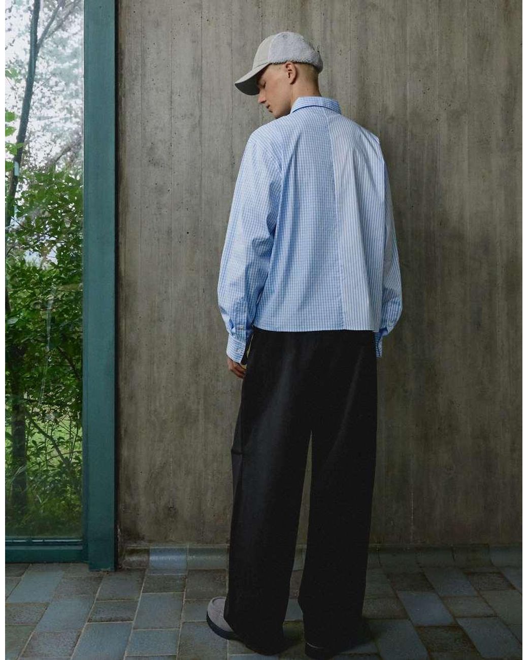 Bershka Gray Out Of Core Long Sleeve Shirt for men