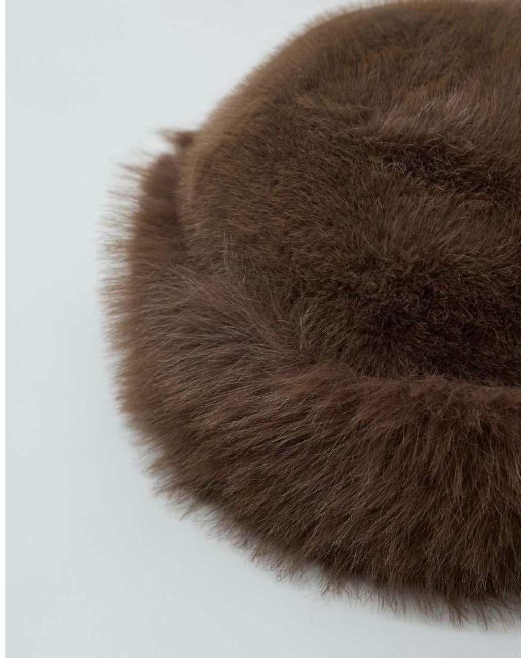 Vero Moda Brown Faux Fur Beanie