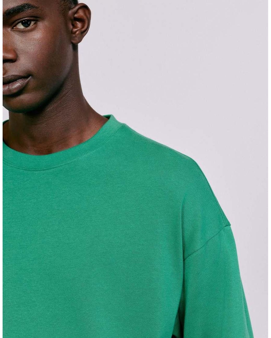 Pull&Bear Green Heavy Weight Relaxed Fit T-shirt for men