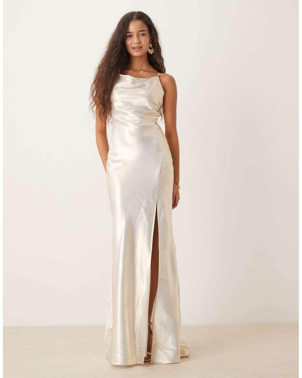 True Decadence Natural Tie Back Midi Dress