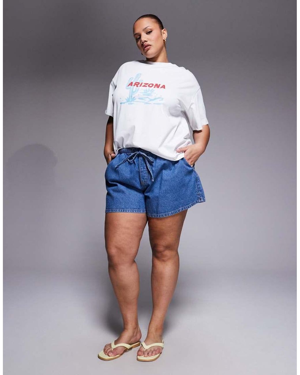 South Beach White Arizona Print Oversized T-shirt