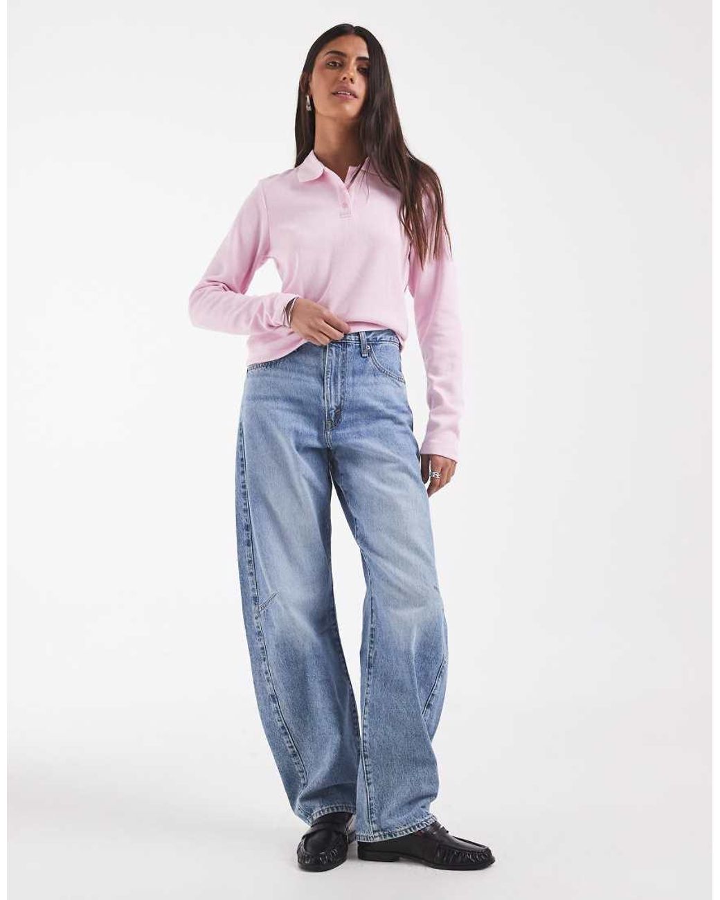 JJXX Pink Long Sleeve Polo Top