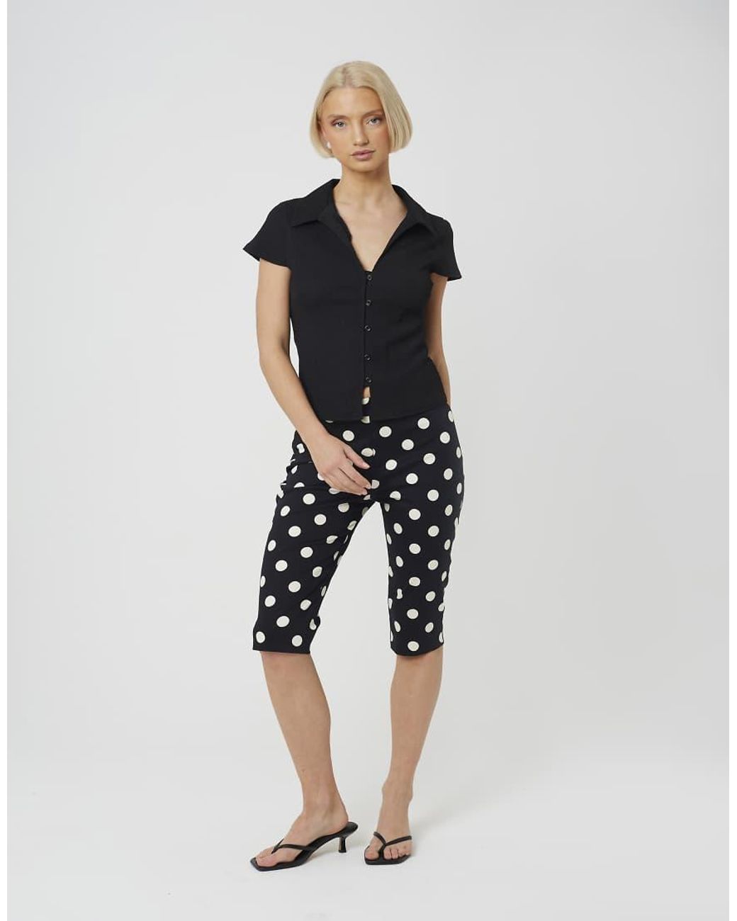 Brave Soul Black Textured Jersey Short Sleeve Button Down Top