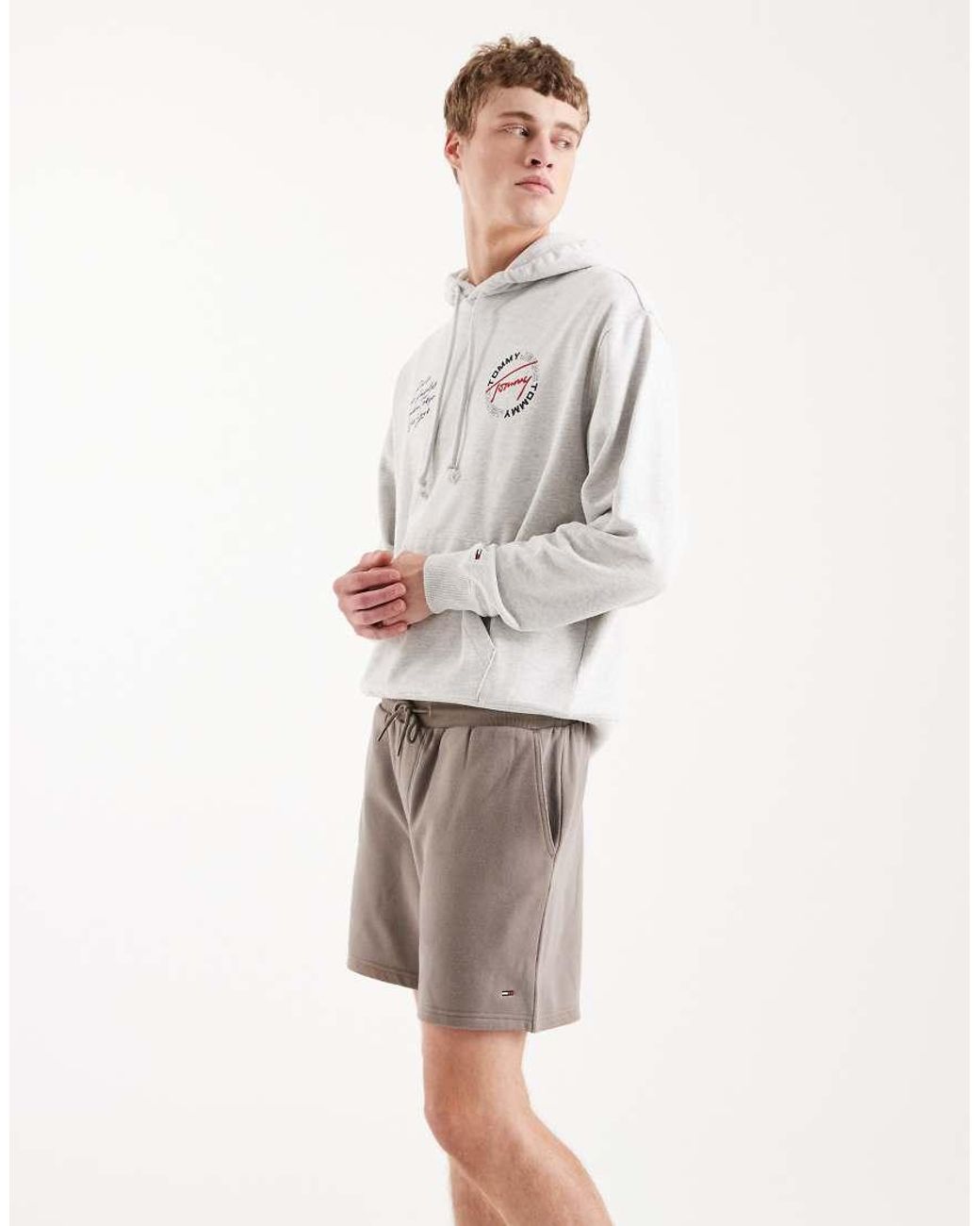 Tommy Hilfiger Gray Flag Jersey Shorts for men