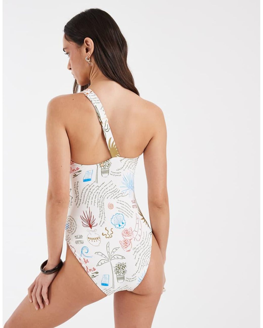 Never Fully Dressed White One Shoulder Swimsuit