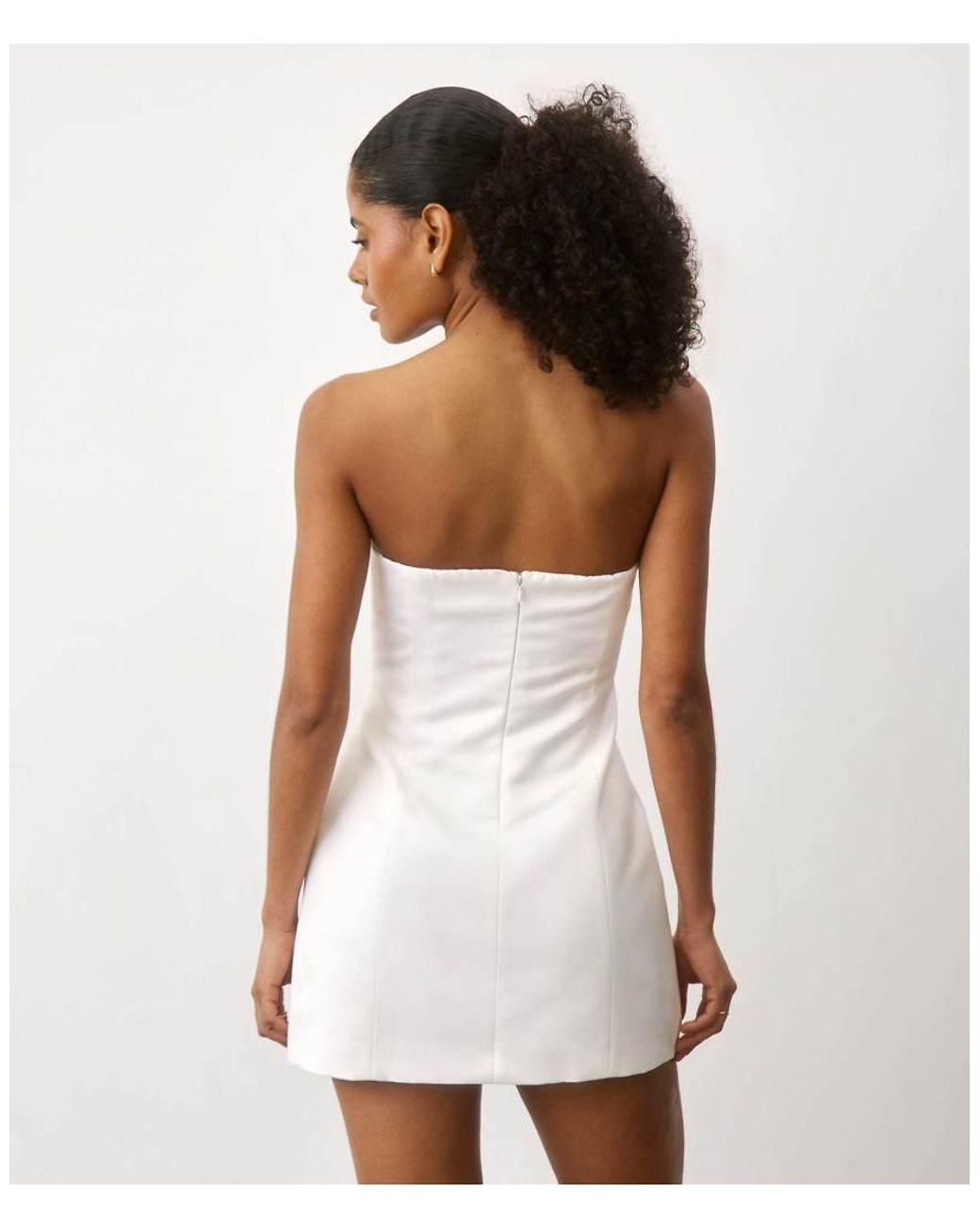 Six Stories White Embellished Diamante Mini Dress