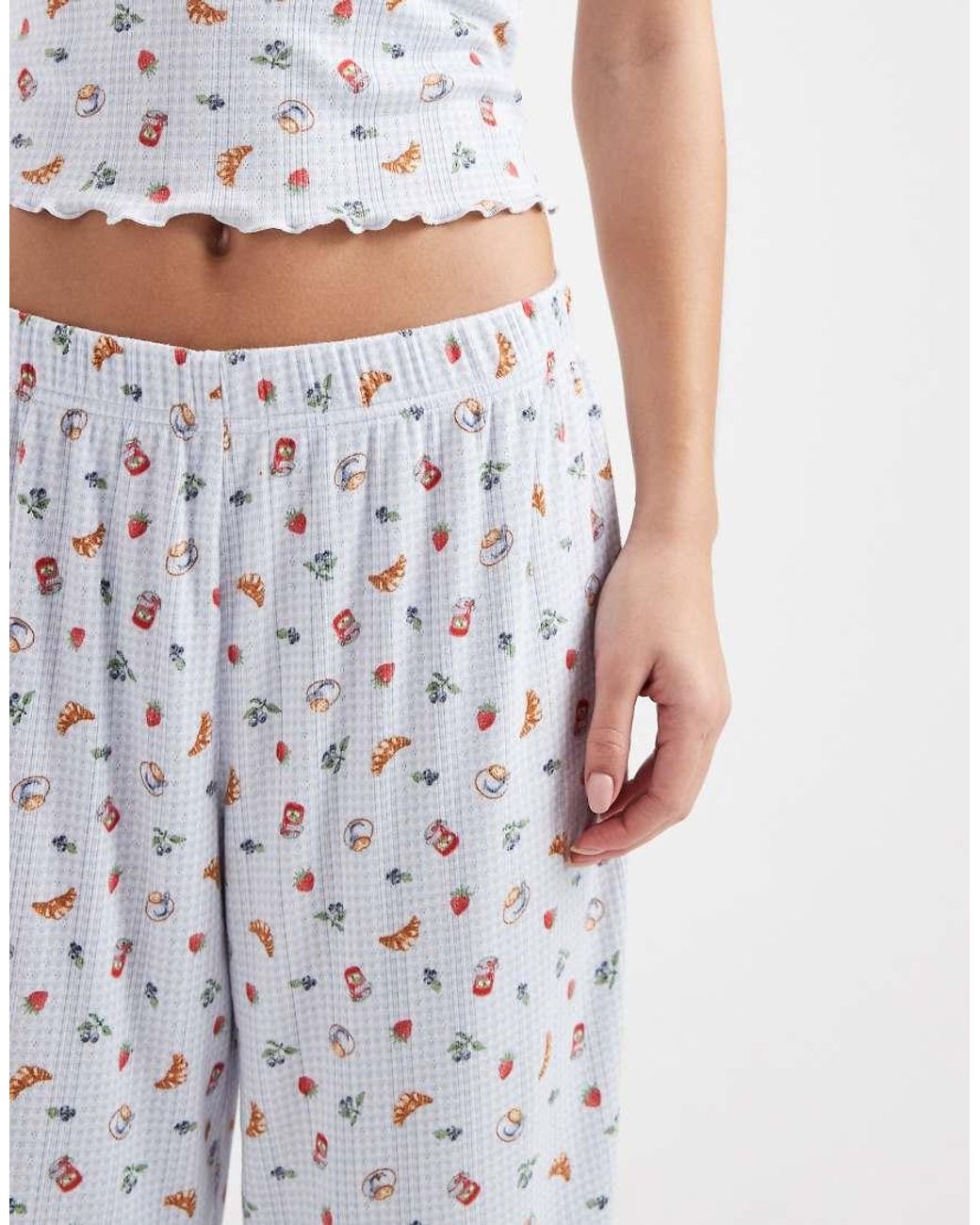 Miss Selfridge White Pointelle Pyjama Bottoms