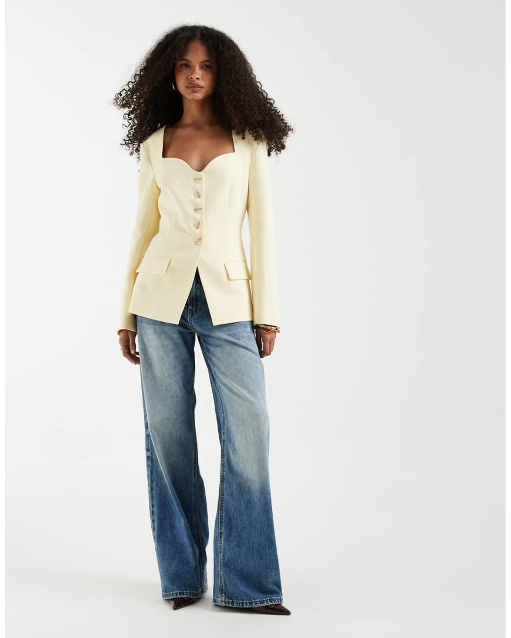 ASOS Natural Tailored Linen Button Through Waistcoat