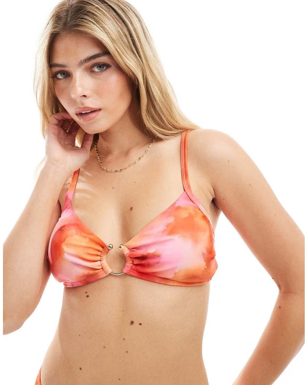 New Look Red Ombre Bikini Top
