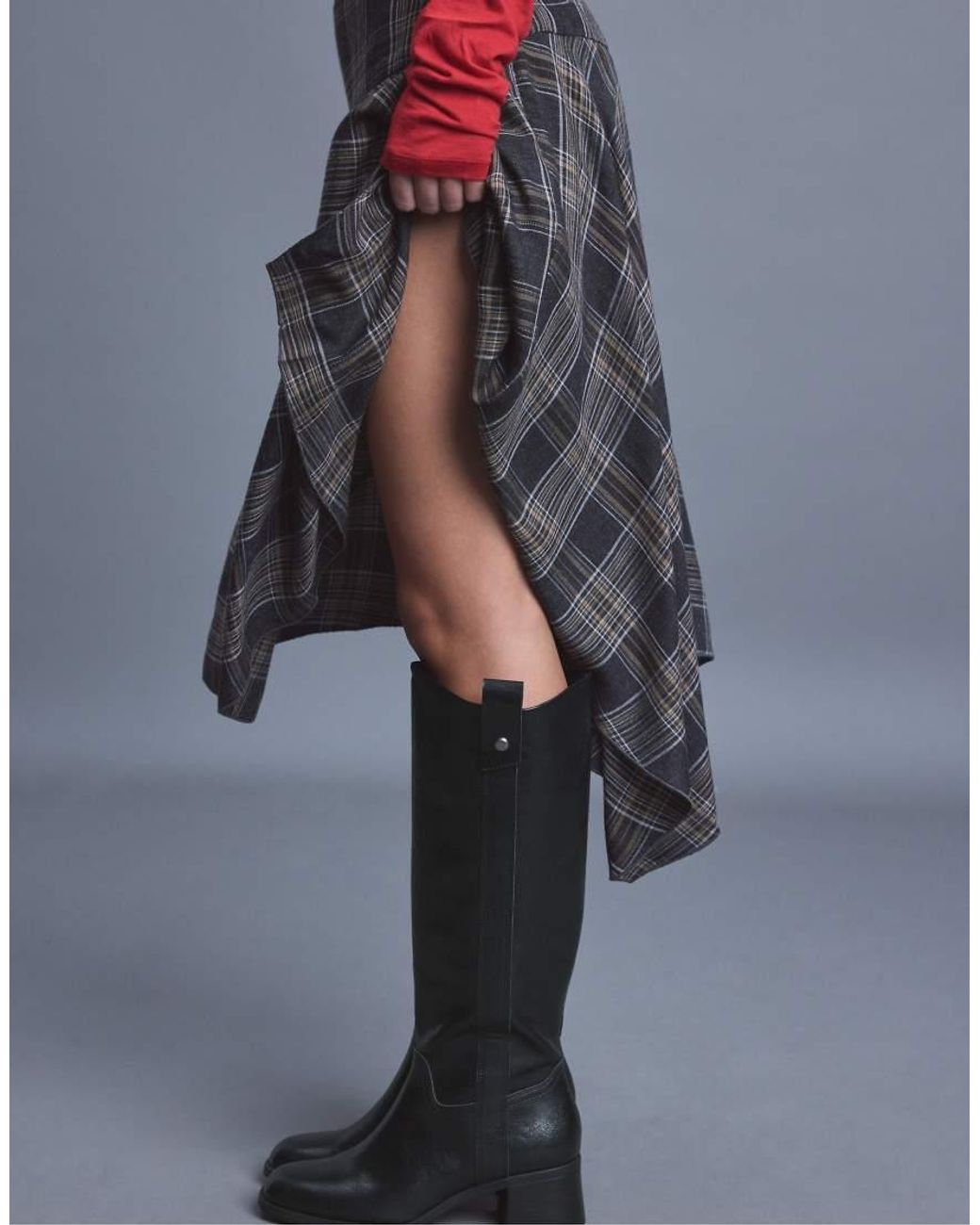 Stradivarius Black Equestrian Block Heel Boots