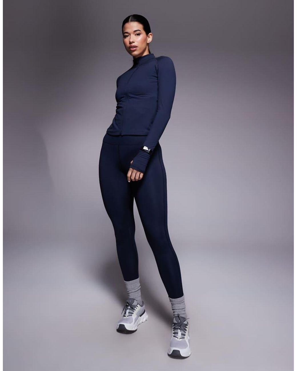 4505 Blue Icon Zip Up Performance Long Sleeve Top