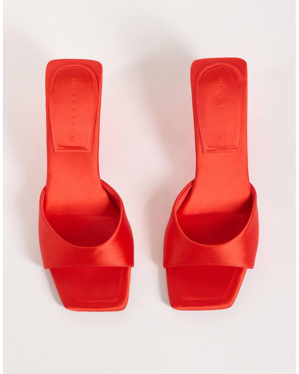 ASOS Red Hola Mid Wedge Mules