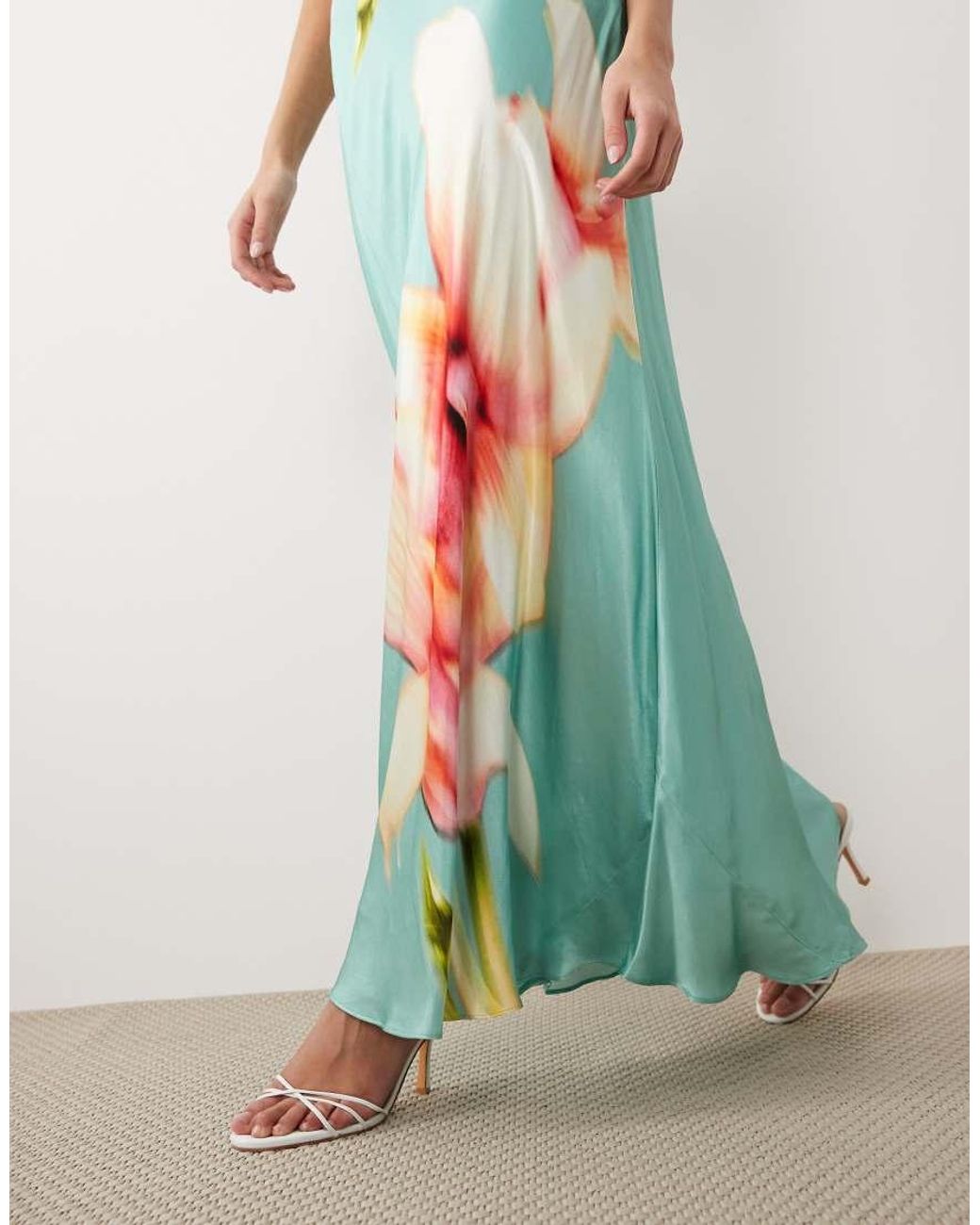Forever New White Satin Bandeau Maxi Dress