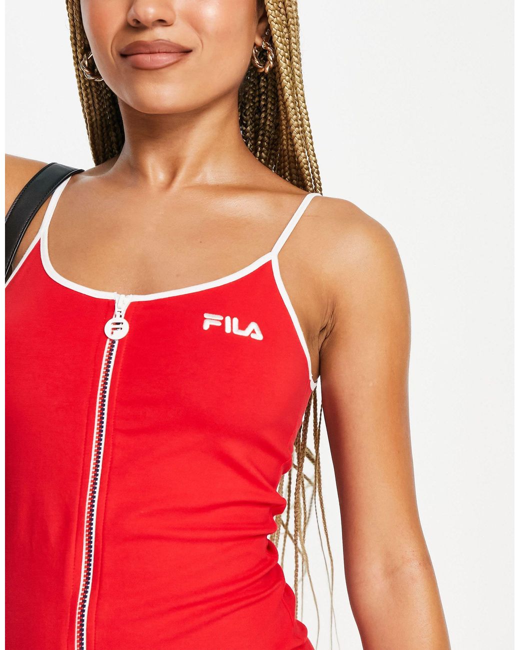 Fila Zip Thru Bodycon Cami Dress in Lyst