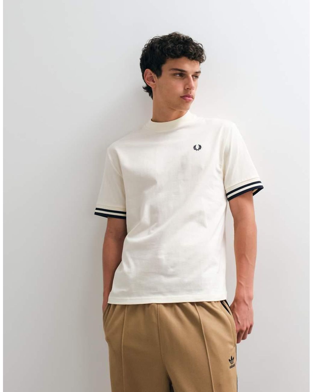 Fred Perry White Bold Tipped T-Shirt for men