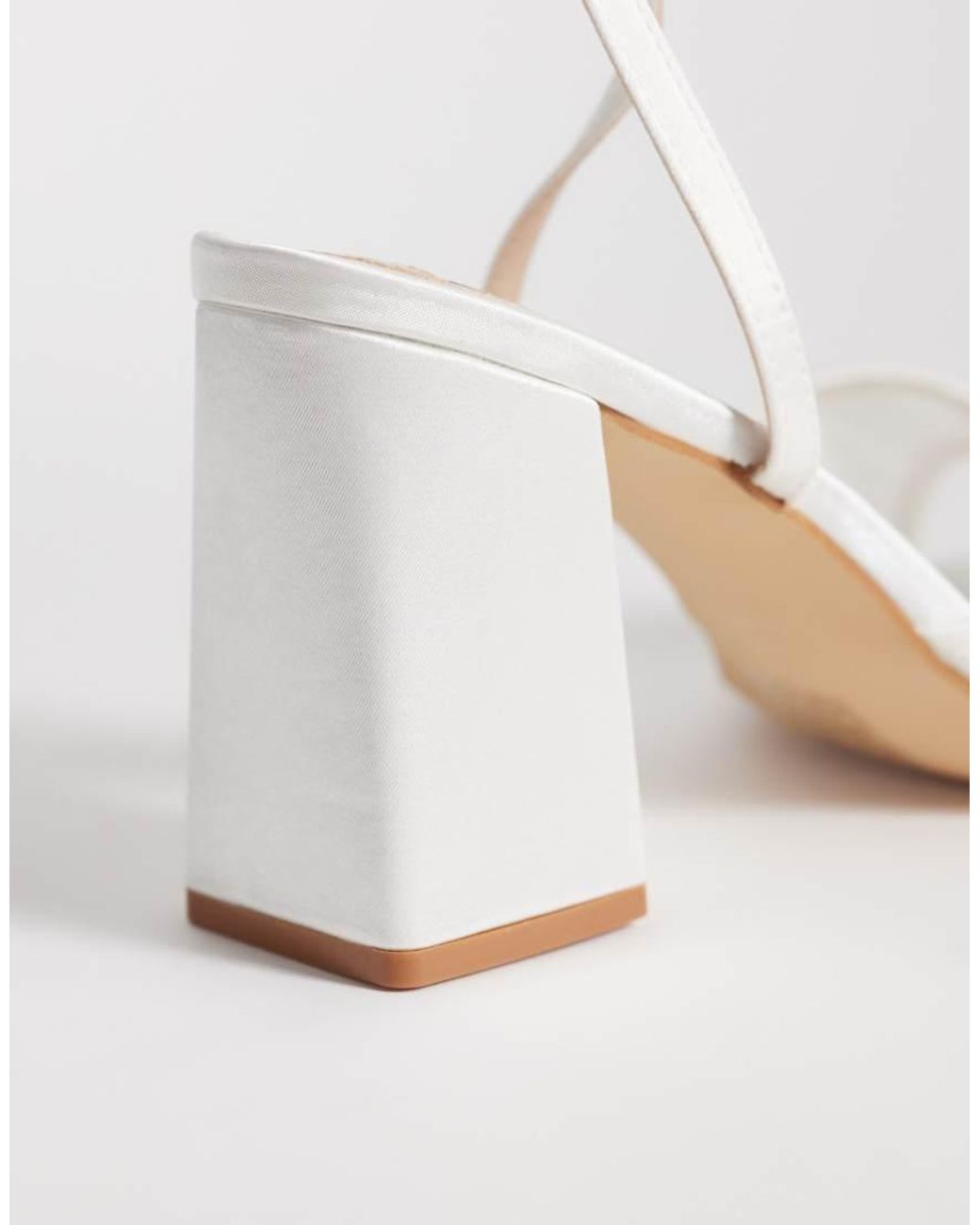 Be Mine Wide Fit White Be Mine Bridal Wide Fit Punam Block Heel Sandals