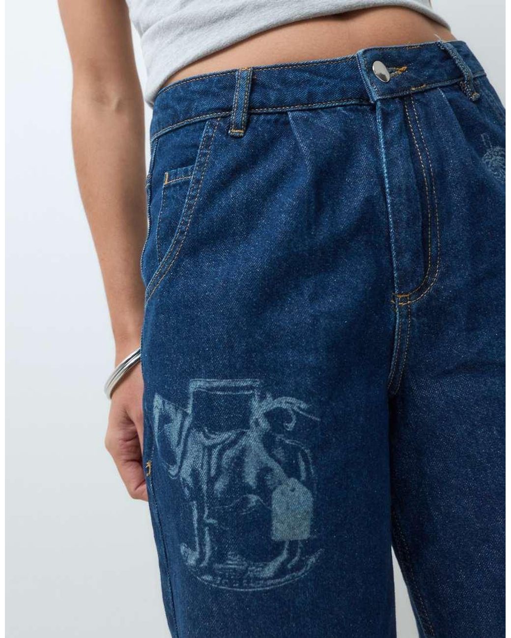 Muse Assembly Blue Charm Printed baggy Jeans