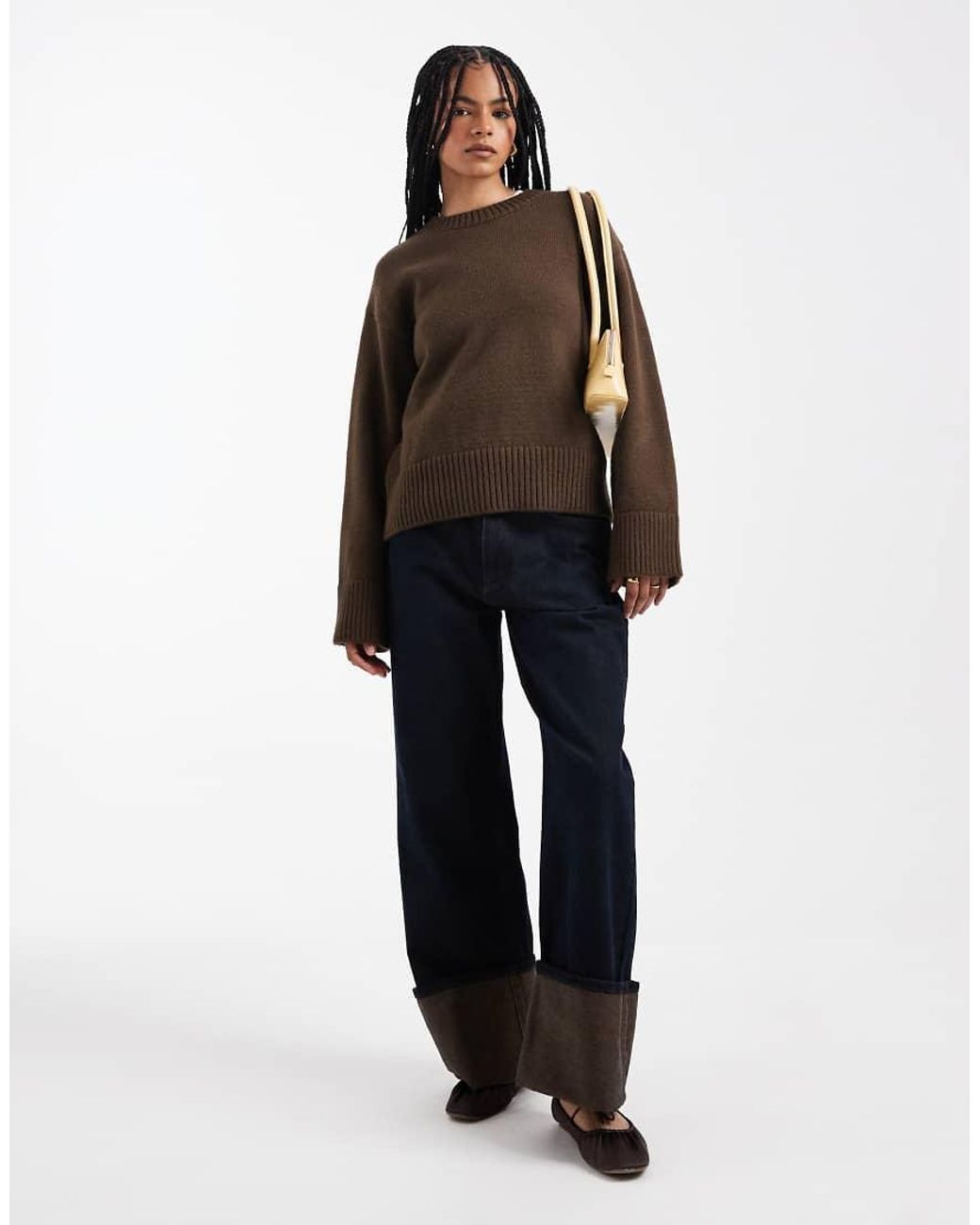 ASOS Brown Knitted Crew Neck Jumper