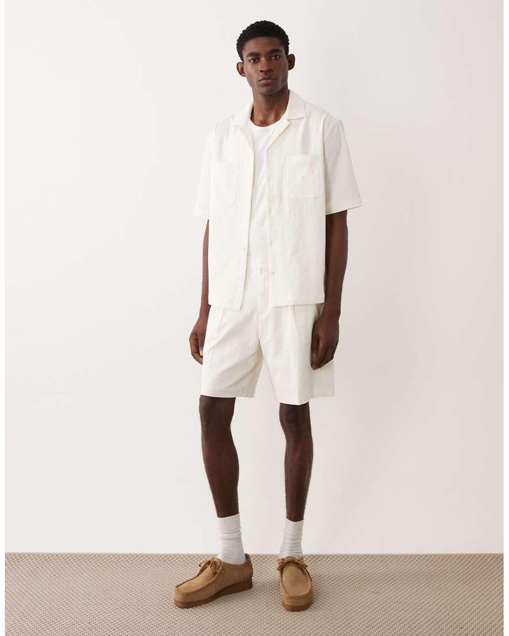 ASOS Natural Relaxed Dress Shirt for men