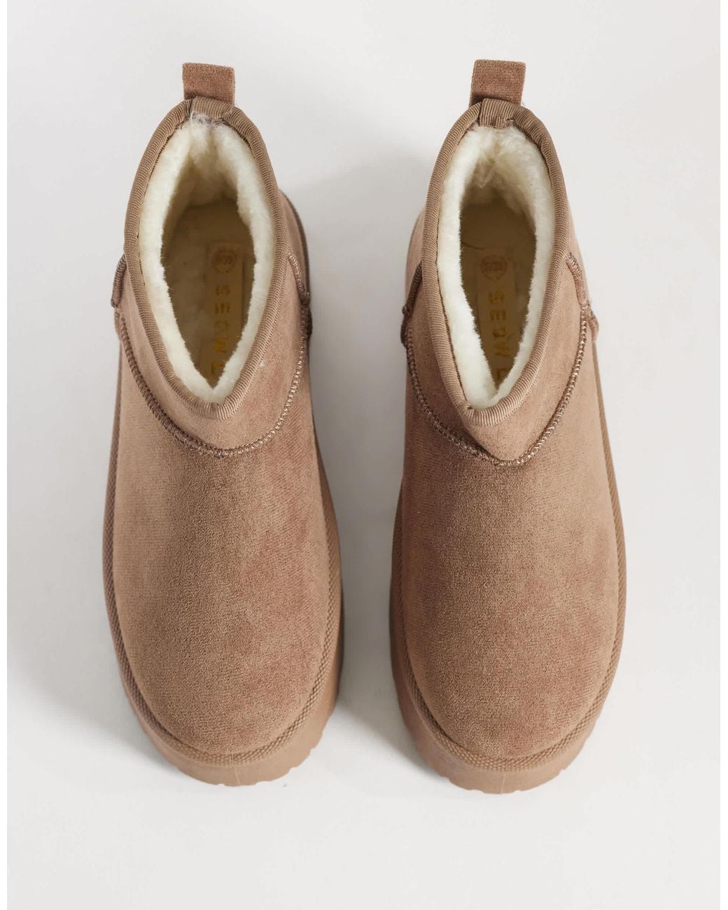 SEQWL Natural Mini Flatform Boots