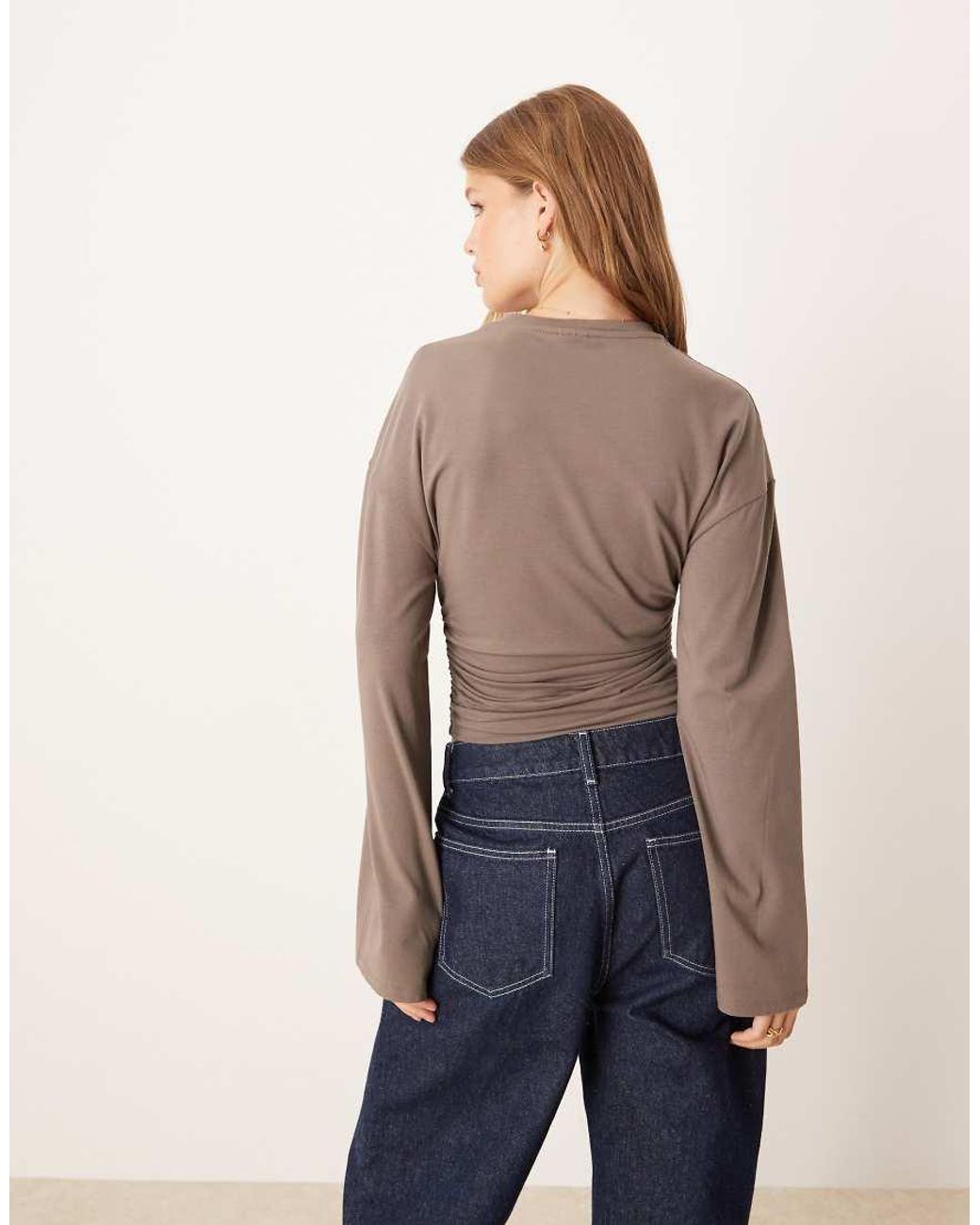 Gina Tricot Natural Wide Sleeve Top