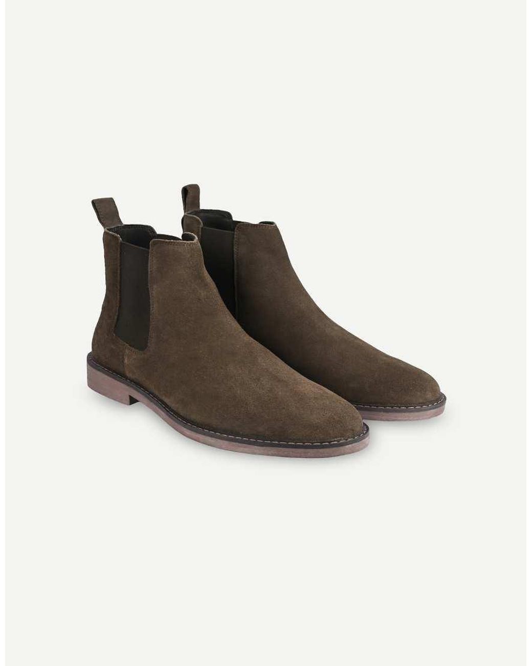 Thomas Crick Brown Brando Suede Chelsea Boots for men