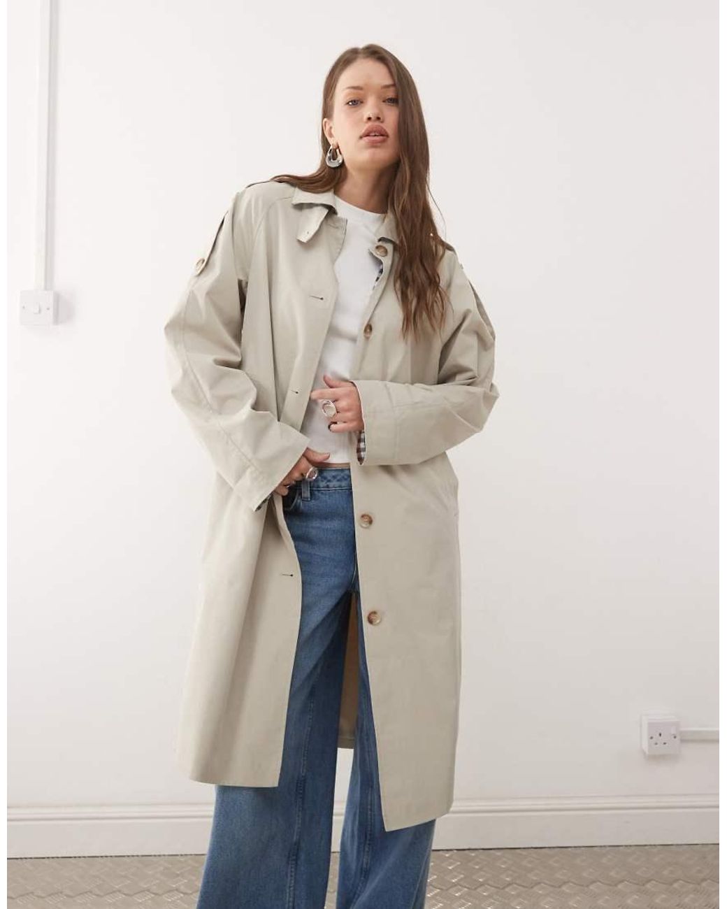 Noisy May Natural Midi Trench Coat