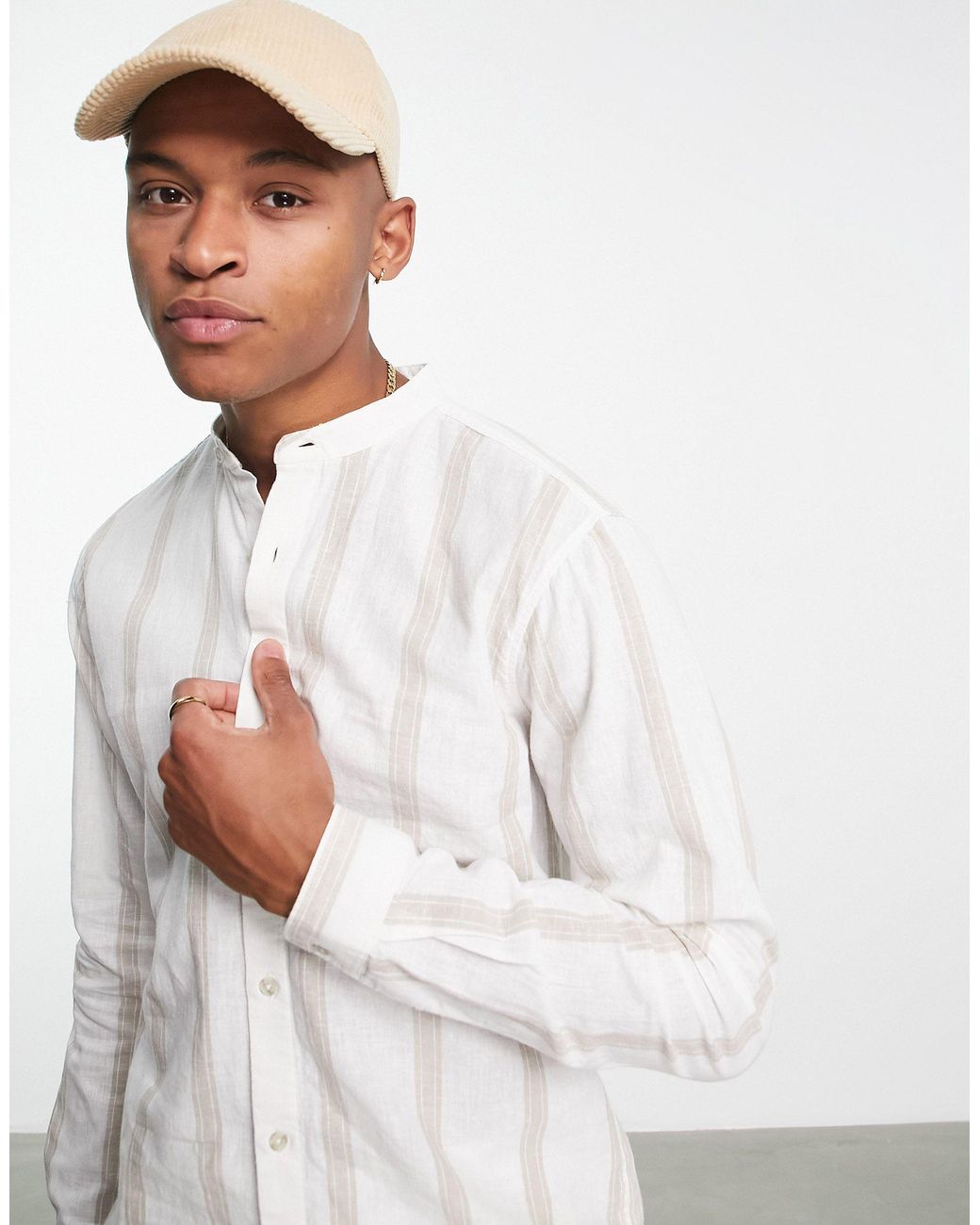 Pull\u0026Bear Long Sleeve Linen Striped 