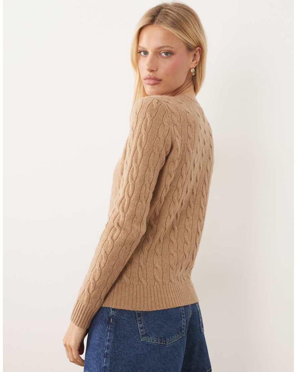 Polo Ralph Lauren Blue Icon Logo Cotton Cable Knit Jumper