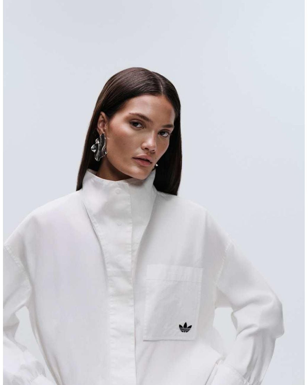 adidas Originals x ASOS White Oversized Funnel Neck Shirt