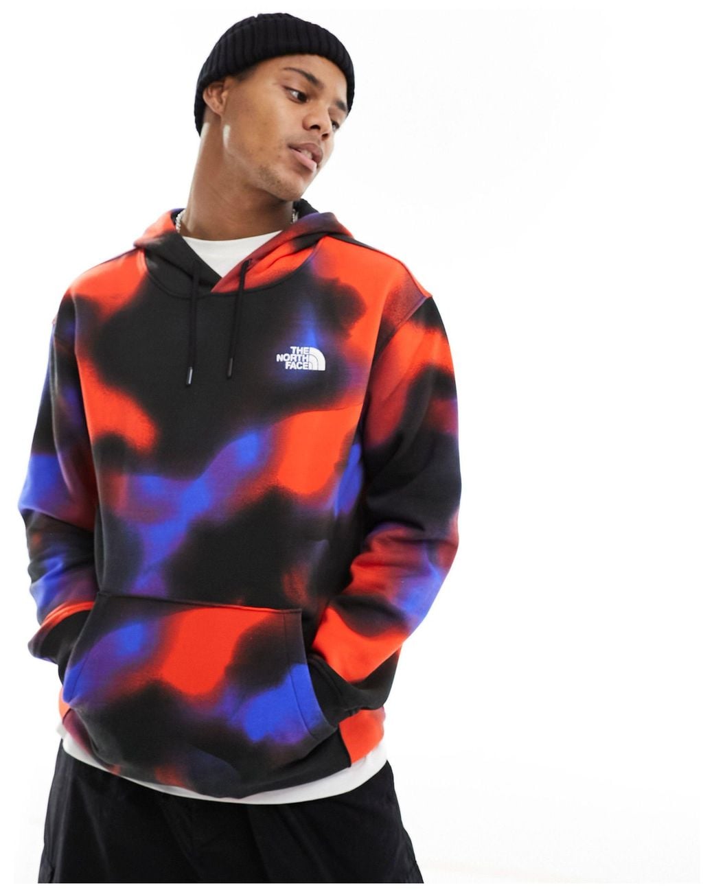 The North Face Essential Oversized Fleece Hoodie in Red for Men | Lyst UK