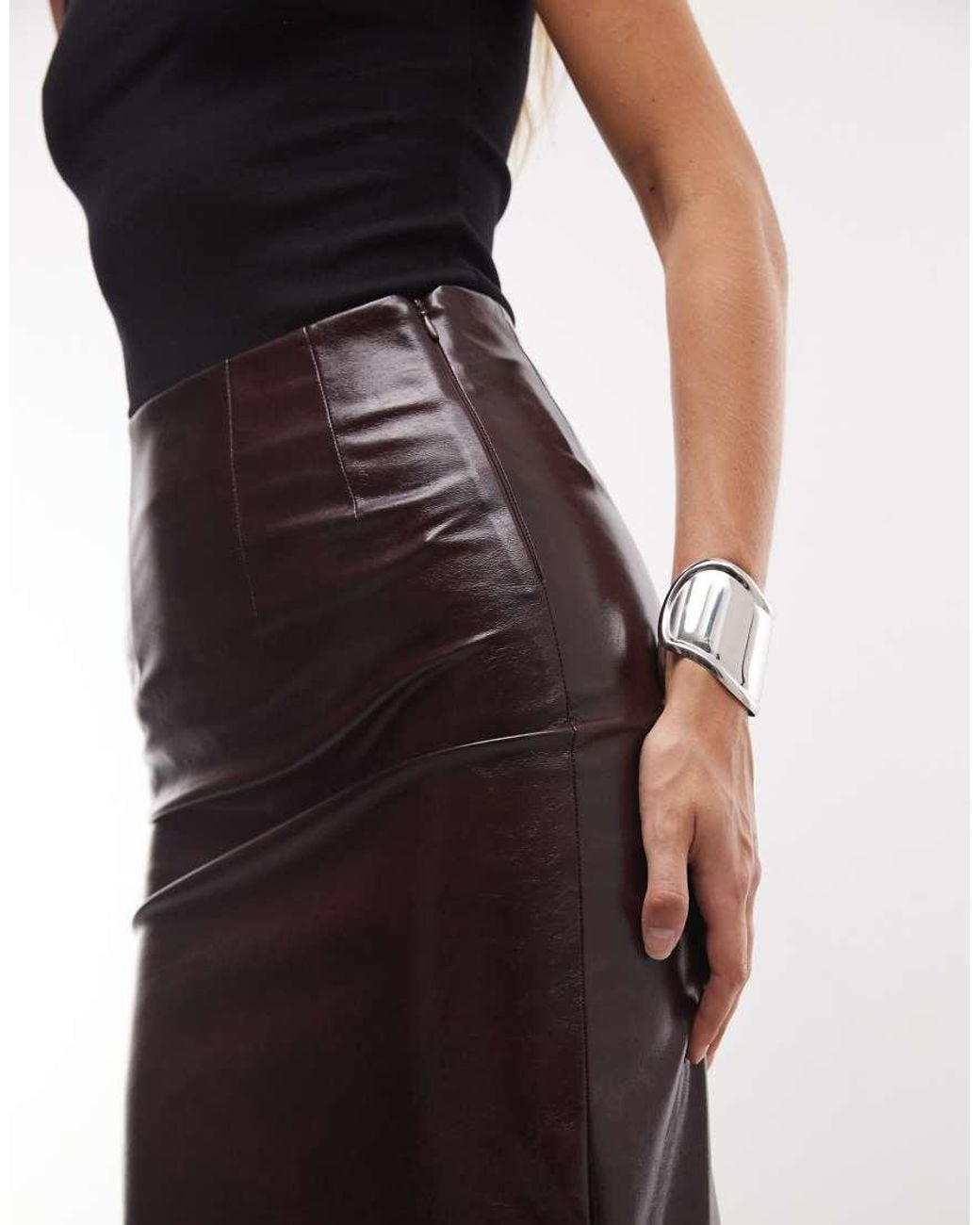 ASOS Multicolor Hi Shine Textu Corset Seam High Waist Maxi Skirt