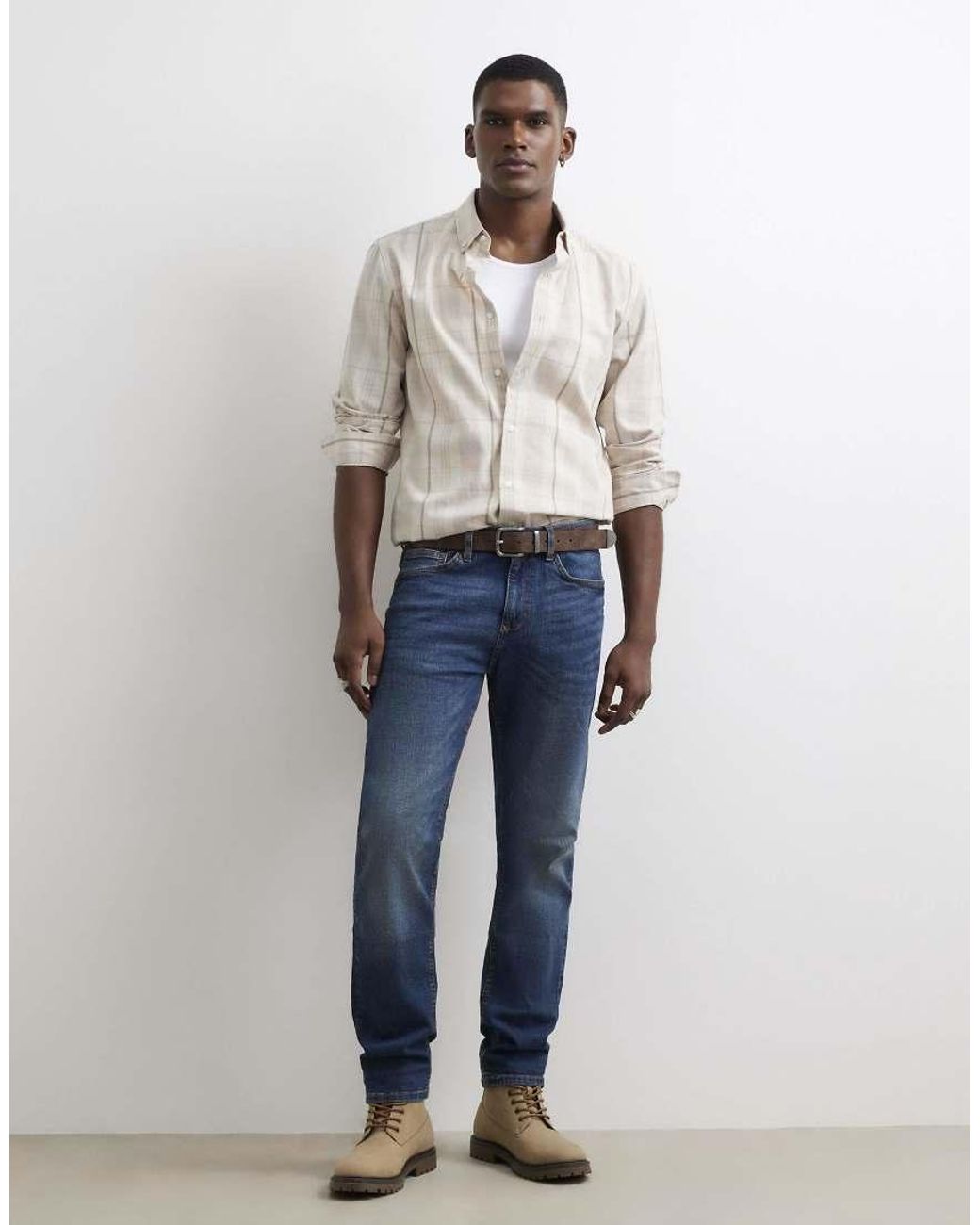 River Island White Slim Fit Jeans for men