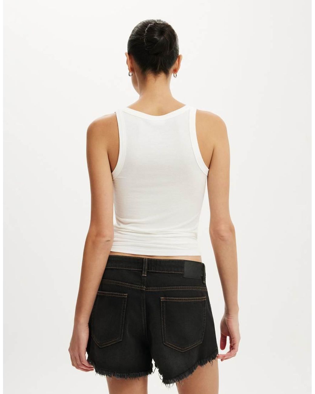 Cotton On White Saturday Denim Short