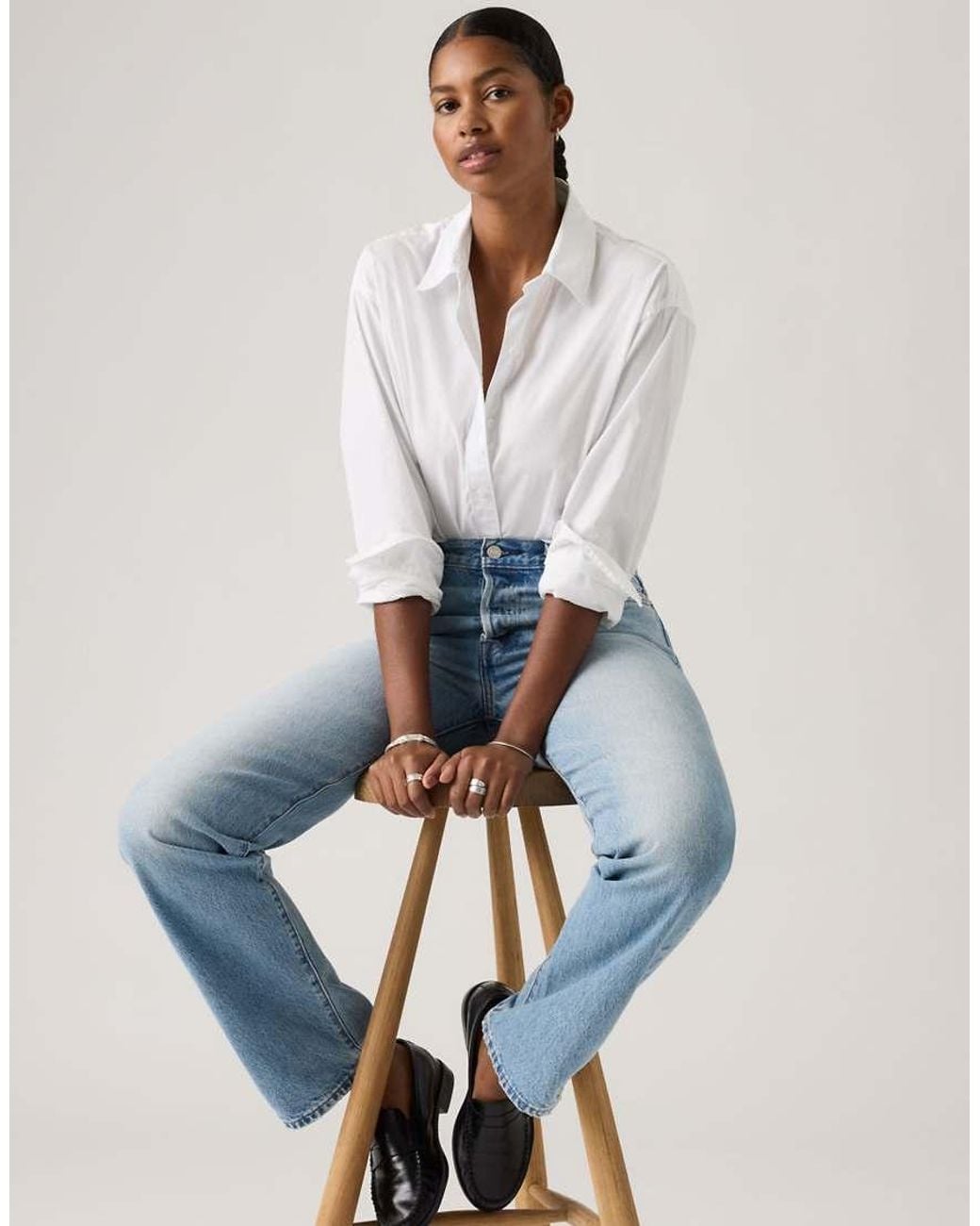 Levi's White Harlie Cropped Blouse