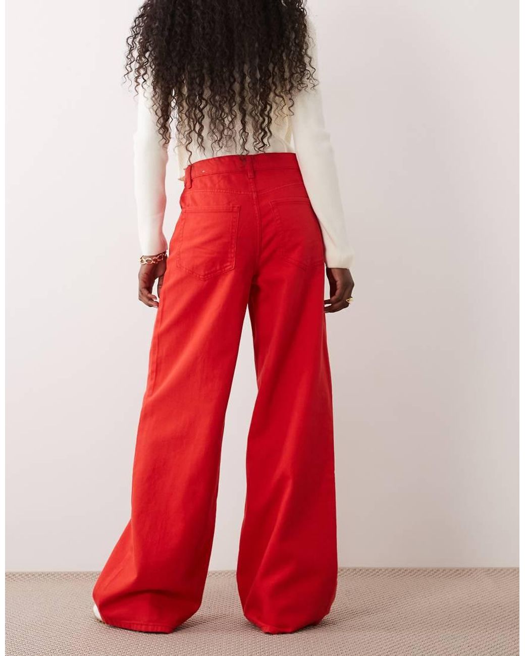 Mango Red Relaxed Jean