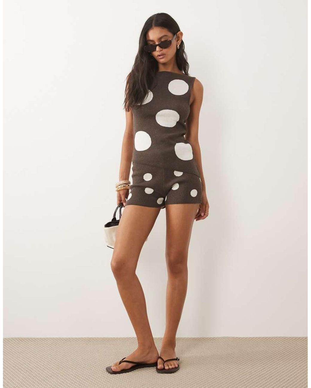 ASOS White Knitted Micro Short Co-Ord