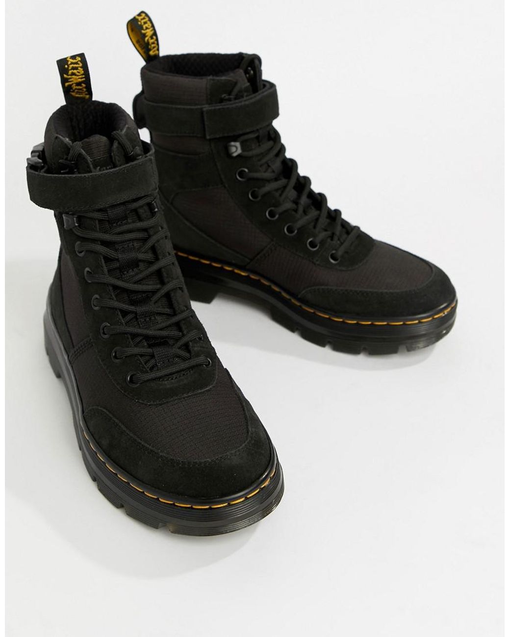 Dr. Martens Combs Black Utility Boots | Lyst