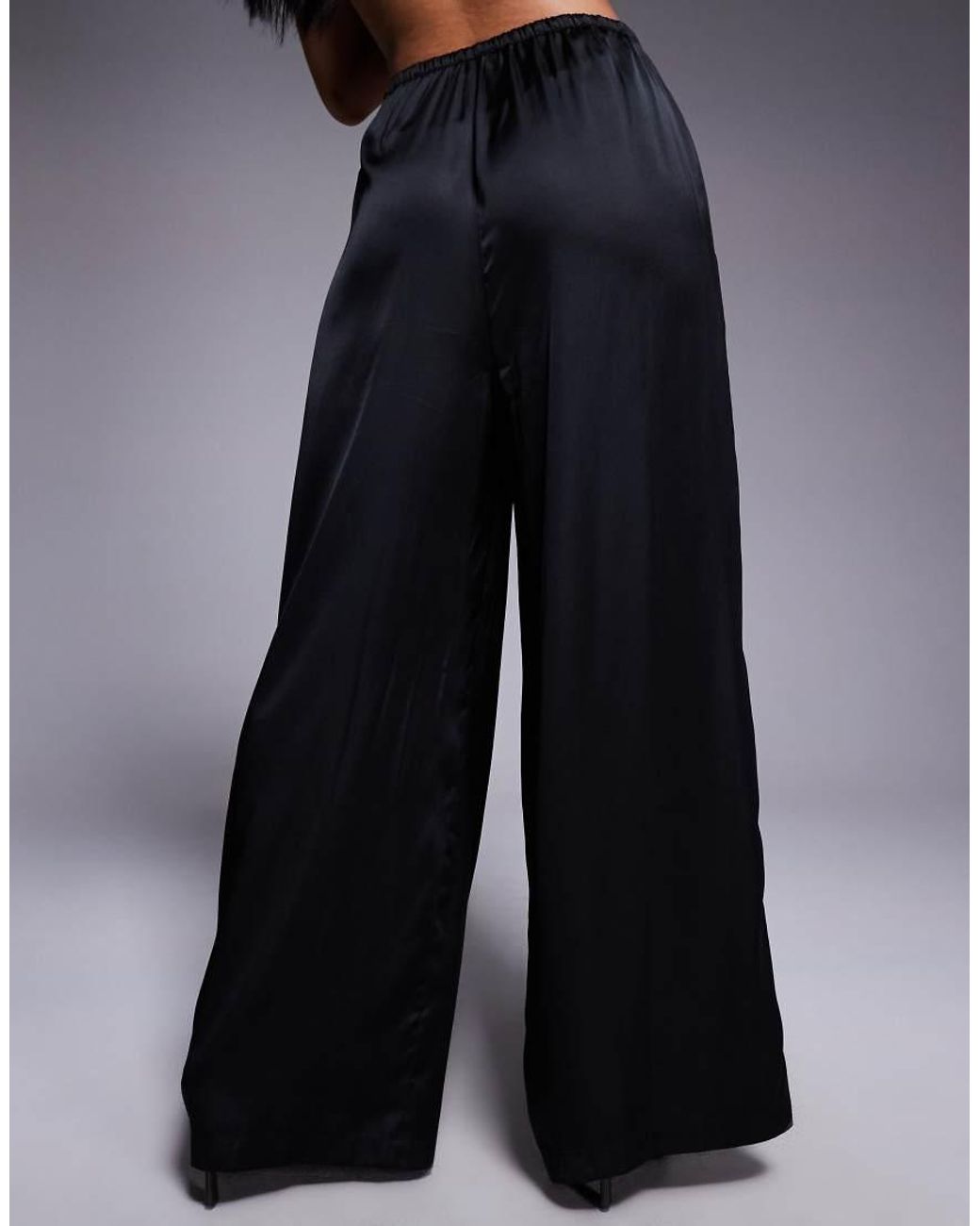 ASOS Blue Satin Wide Leg Pants