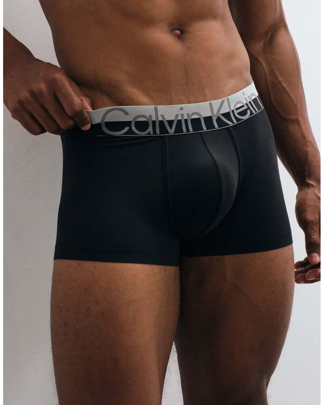 Calvin Klein Black Brushed Microfiber Low Rise Trunks for men