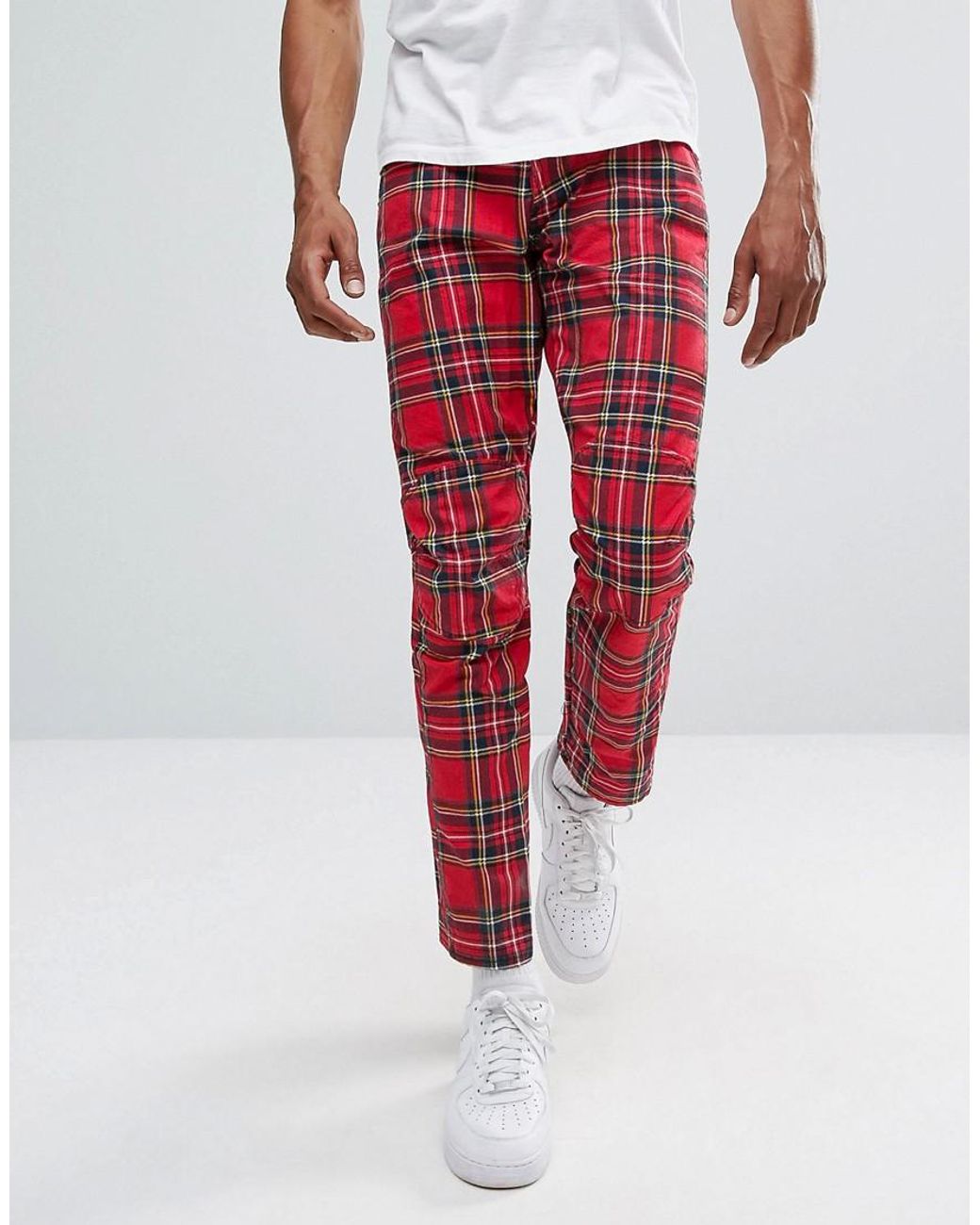 G-Star RAW Denim Elwood 5622 X 25 Pharrell Jeans In Royal Tartan in Red for  Men | Lyst Australia